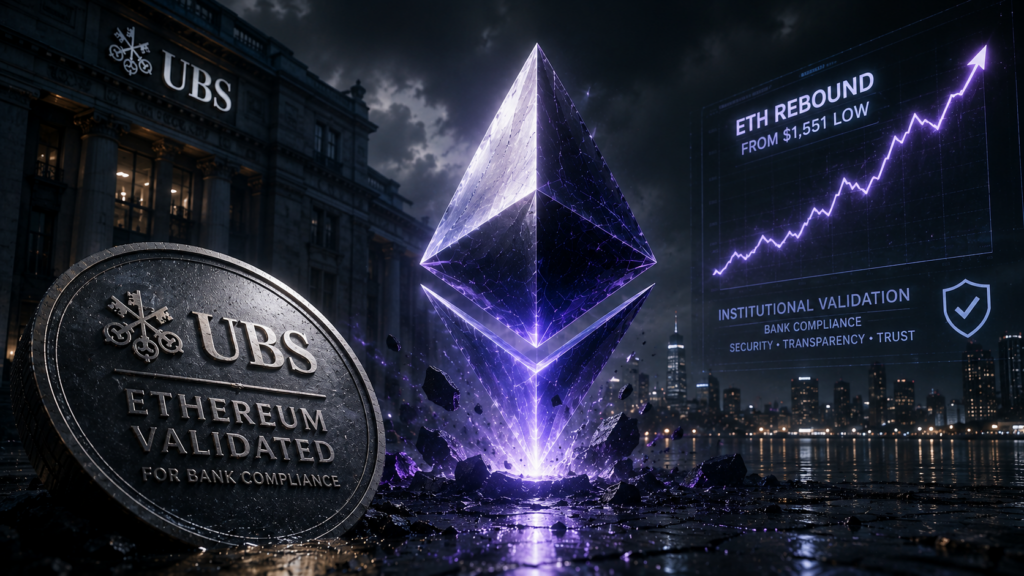 ETH Rebounds From $1,551 Low as UBS Validates Ethereum for Bank Compliance. Source: ChatGPT